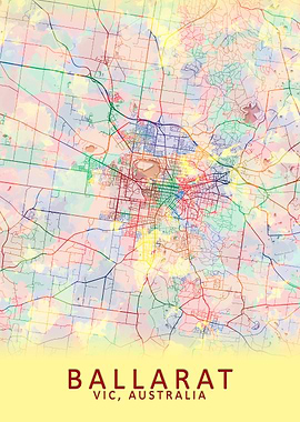Ballarat VIC Australia Map
