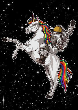 Astronaut Rides A Unicorn