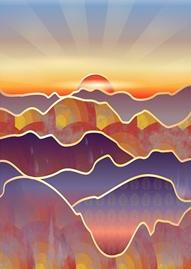 Golden Sunset Over Rolling