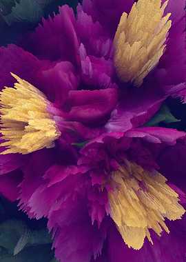 Pink pixel peony