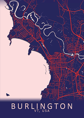 Burlington VT USA City Map