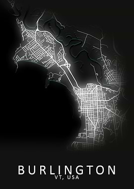 Burlington VT USA City Map