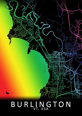 Burlington VT USA City Map