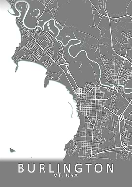 Burlington VT USA City Map