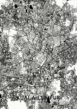 Kuala Lumpur map white