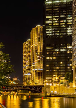 CHICAGO RIVER Nightscape