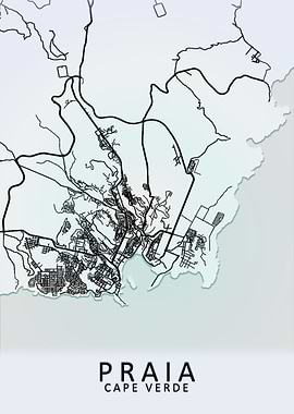 Praia Cape Verde City Map