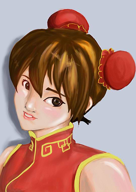 Anime Girl on a Qipao