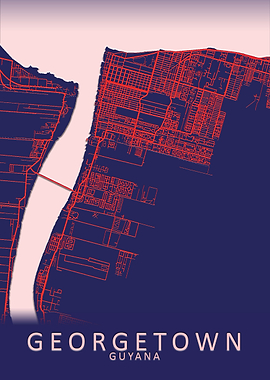 Georgetown Guyana City Map