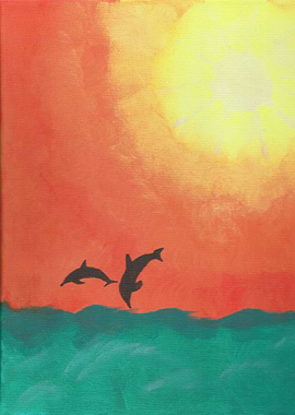 Dolphins in the sun