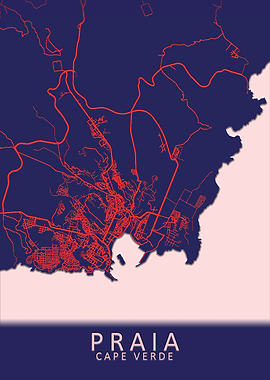 Praia Cape Verde City Map