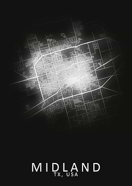 Midland TX USA City Map
