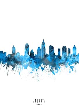 atlanta watercolor blue