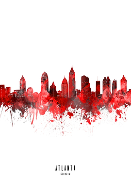 atlanta watercolor red