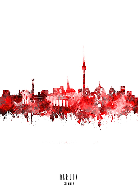berlin watercolor red