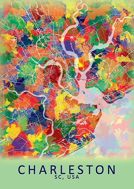 Charleston SC USA City Map