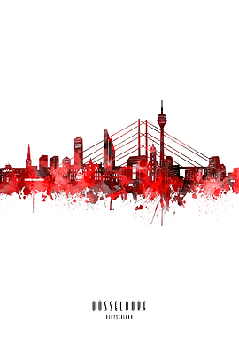 dusseldorf watercolor red