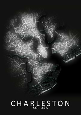 Charleston SC USA City Map