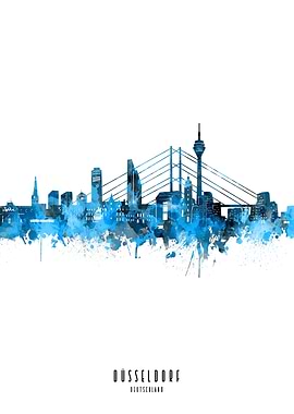 dusseldorf watercolor blue