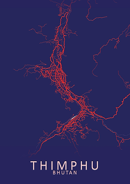 Thimphu Bhutan City Map