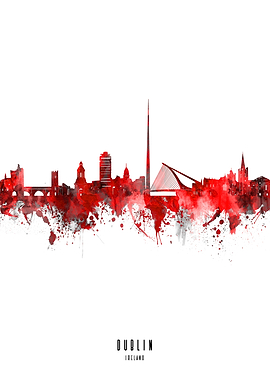 dublin watercolor red