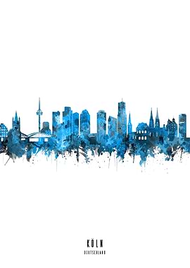 cologne watercolor blue