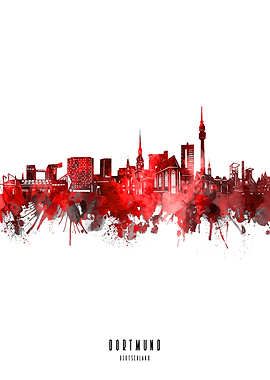 dortmund watercolor red