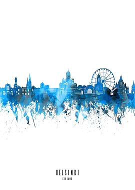 helsinki watercolor blue