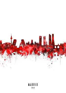 madrid watercolor red