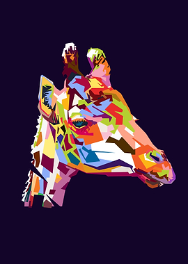 Giraffe head popart