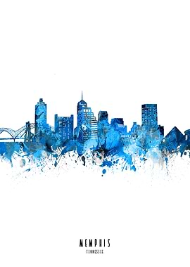 memphis watercolor blue