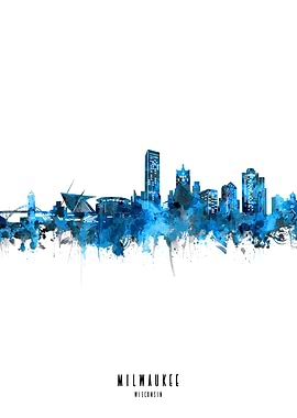 milwaukee watercolor blue