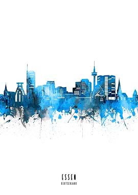 essen watercolor blue