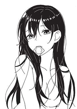 Black and White Anime Girl