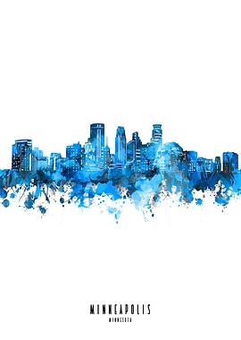 minneapolis watercolor blu