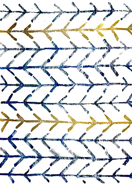 Blue Gold Chevron Pattern