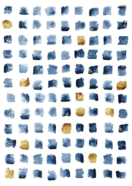Indigo Gold Squares