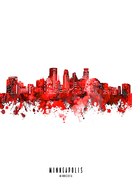 minneapolis watercolor red