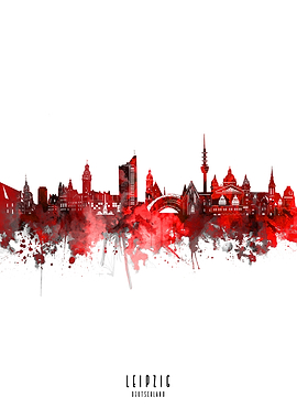 leipzig watercolor red