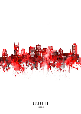nashville watercolor red