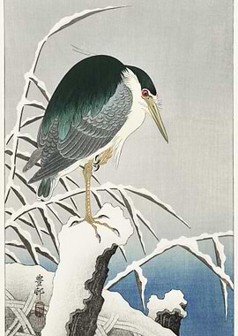 Heron In Snow 1920 1930 B