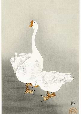 Two Geese 1900 1930 By Oh