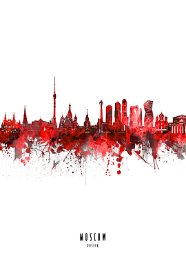 moscow watercolor red