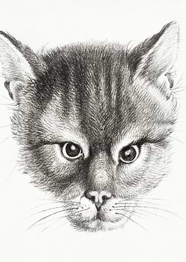 Sketch Of A Cat By Jean Be
