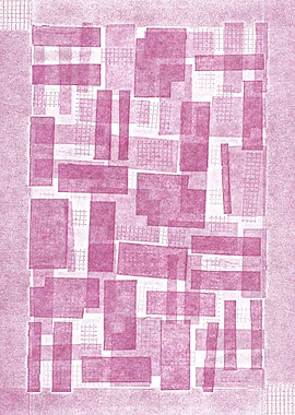 Magenta Red Collagraph