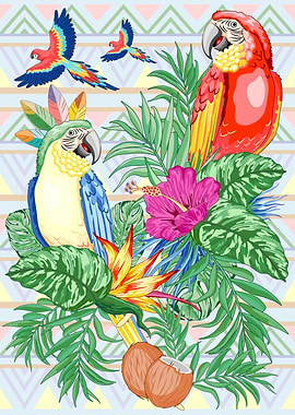 Macaw Parrots Exotic Dream