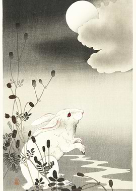 Rabbit At Full Moon 1900