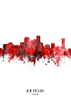 new orleans watercolor red