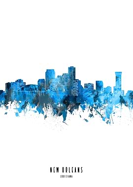 new orleans watercolor blu