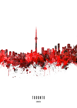 toronto watercolor red